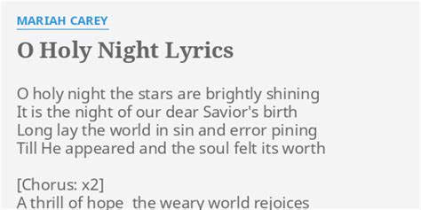 oh holy night mariah carey lyrics
